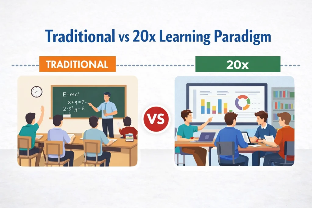 Traditional vs 20x Learning Paradigm