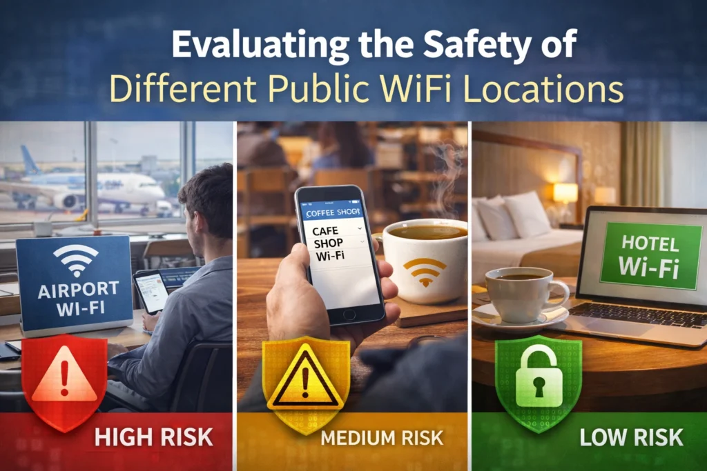 Evaluating the Safety of Different Public WiFi Locations