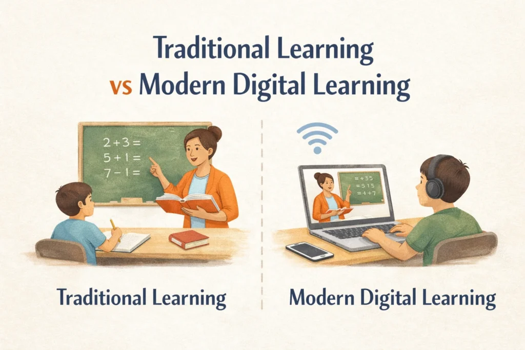 Traditional Learning vs Modern Digital Learning