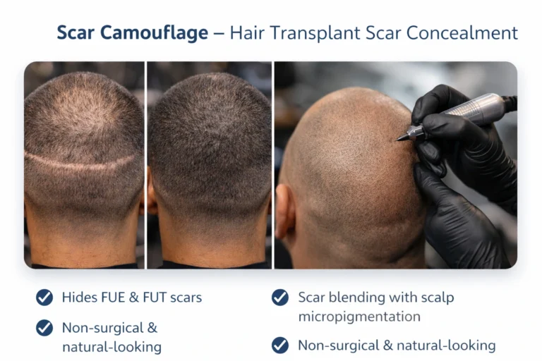 Scar Camouflage for Hair Transplant Scars | Natural SMP Treatment